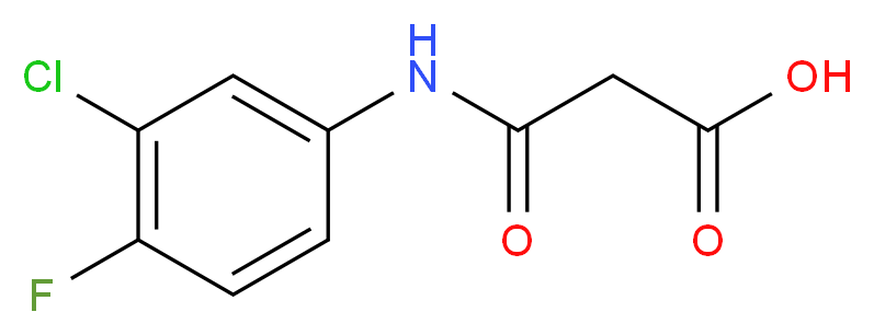 2-[(3-chloro-4-fluorophenyl)carbamoyl]acetic acid_分子结构_CAS_905810-26-6