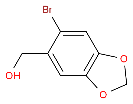 (6-Bromo-1,3-benzodioxol-5-yl)methanol_分子结构_CAS_6642-34-8)