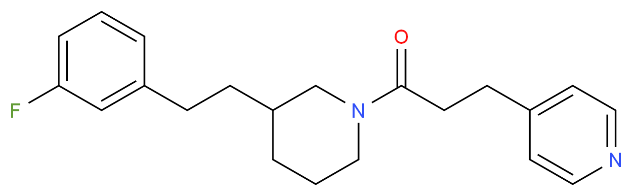 4-(3-{3-[2-(3-fluorophenyl)ethyl]-1-piperidinyl}-3-oxopropyl)pyridine_分子结构_CAS_)