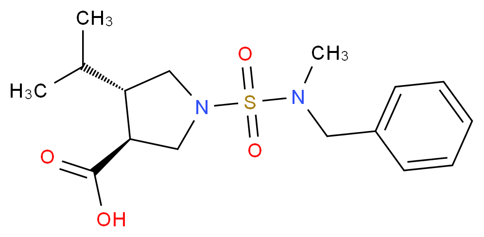 (3S*,4S*)-1-{[benzyl(methyl)amino]sulfonyl}-4-isopropyl-3-pyrrolidinecarboxylic acid_分子结构_CAS_)
