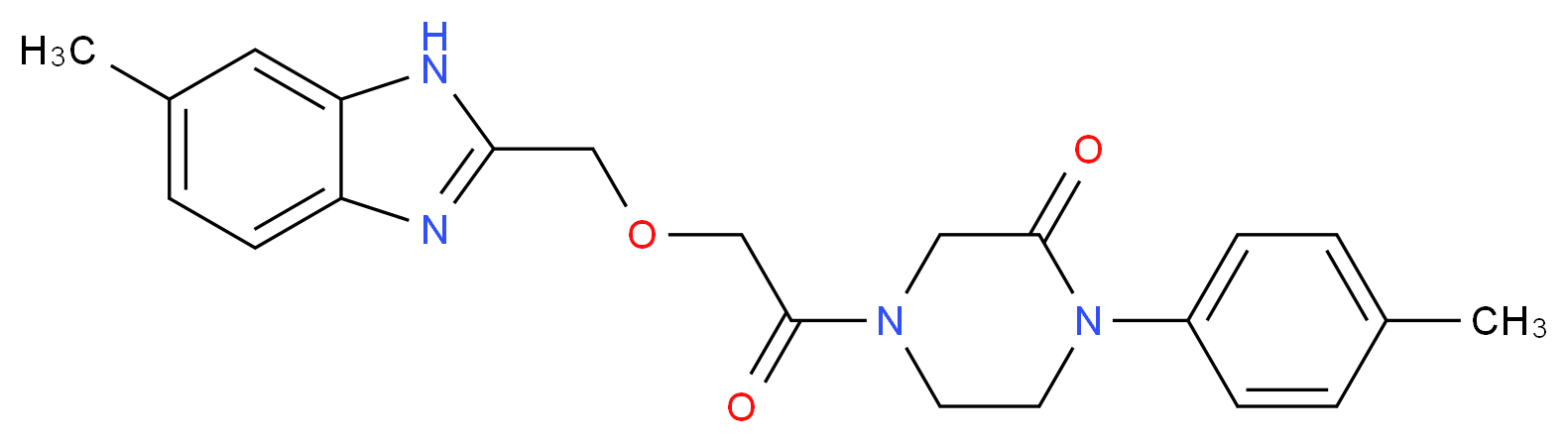 4-{[(6-methyl-1H-benzimidazol-2-yl)methoxy]acetyl}-1-(4-methylphenyl)-2-piperazinone_分子结构_CAS_)