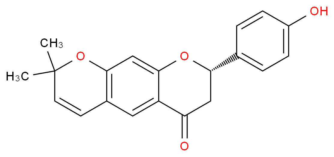 (2S)-2-(4-hydroxyphenyl)-8,8-dimethyl-2H,3H,4H,8H-pyrano[3,2-g]chromen-4-one_分子结构_CAS_124858-37-3