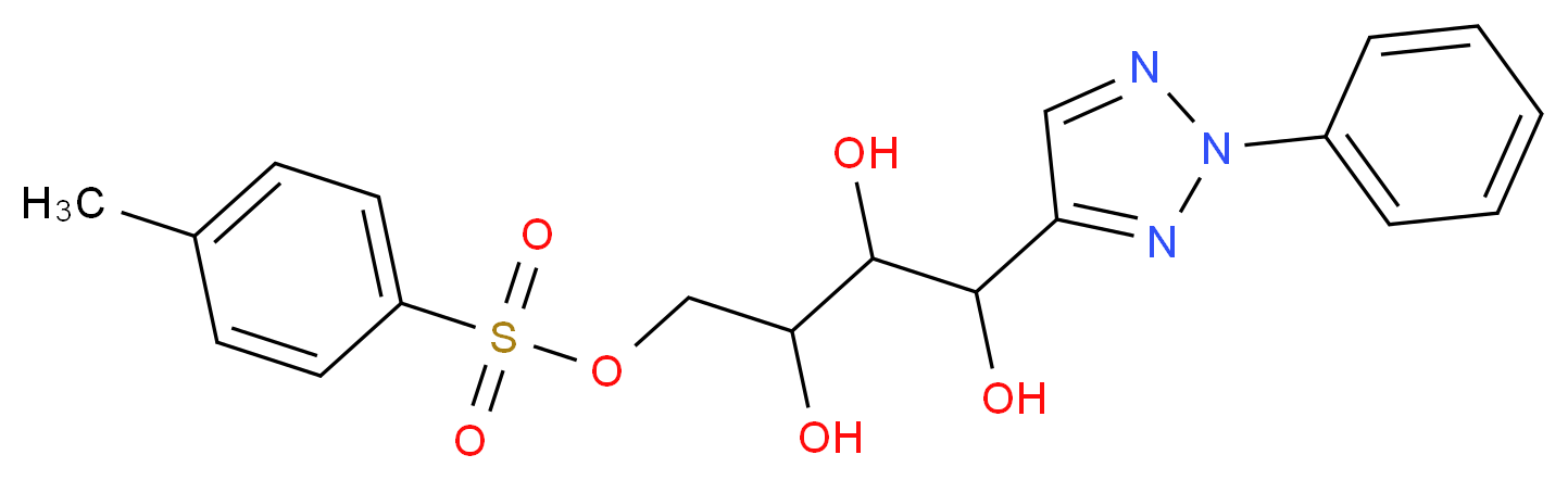4-[(4-methylbenzenesulfonyl)oxy]-1-(2-phenyl-2H-1,2,3-triazol-4-yl)butane-1,2,3-triol_分子结构_CAS_99099-78-2