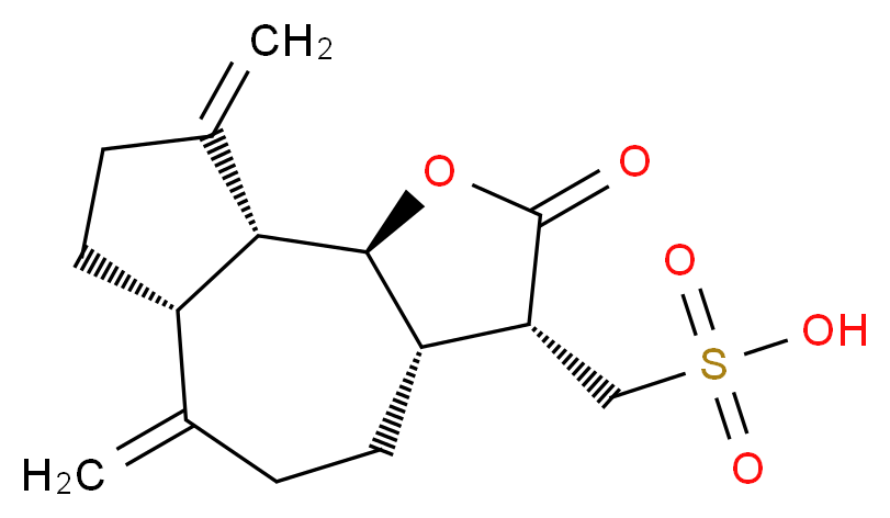 [(3R,3aS,6aR,9aR,9bS)-6,9-dimethylidene-2-oxo-dodecahydroazuleno[4,5-b]furan-3-yl]methanesulfonic acid_分子结构_CAS_1059671-65-6