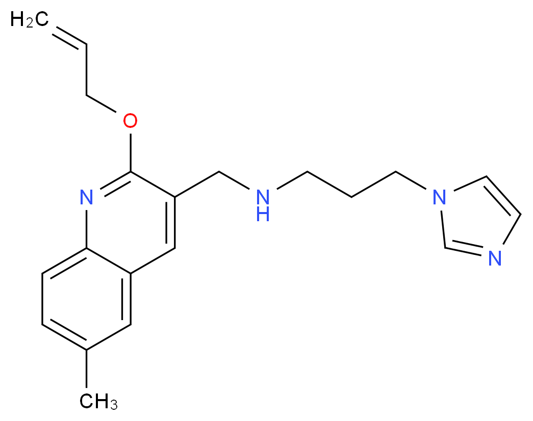 N-{[2-(allyloxy)-6-methyl-3-quinolinyl]methyl}-3-(1H-imidazol-1-yl)-1-propanamine_分子结构_CAS_)