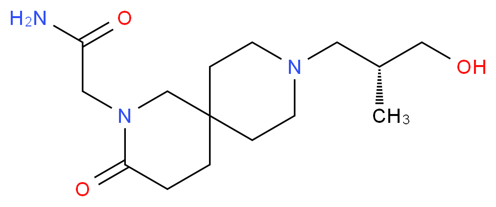 2-{9-[(2R)-3-hydroxy-2-methylpropyl]-3-oxo-2,9-diazaspiro[5.5]undec-2-yl}acetamide_分子结构_CAS_)