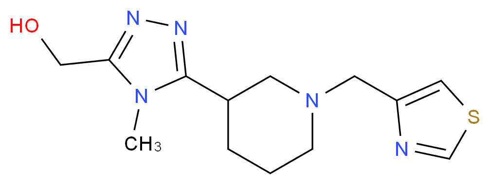 {4-methyl-5-[1-(1,3-thiazol-4-ylmethyl)piperidin-3-yl]-4H-1,2,4-triazol-3-yl}methanol_分子结构_CAS_)