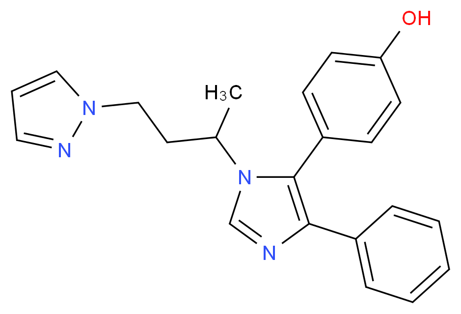 4-{1-[1-methyl-3-(1H-pyrazol-1-yl)propyl]-4-phenyl-1H-imidazol-5-yl}phenol_分子结构_CAS_)
