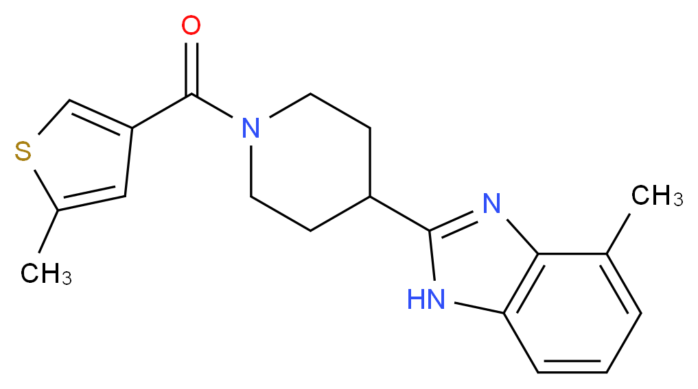 4-methyl-2-{1-[(5-methyl-3-thienyl)carbonyl]-4-piperidinyl}-1H-benzimidazole_分子结构_CAS_)