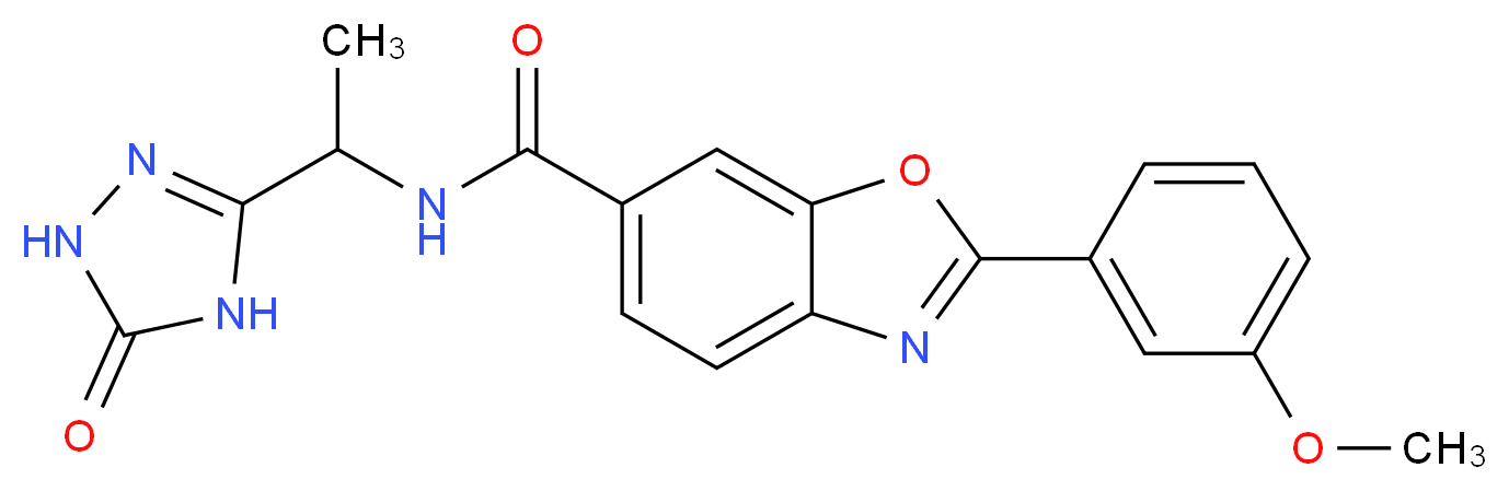 2-(3-methoxyphenyl)-N-[1-(5-oxo-4,5-dihydro-1H-1,2,4-triazol-3-yl)ethyl]-1,3-benzoxazole-6-carboxamide_分子结构_CAS_)