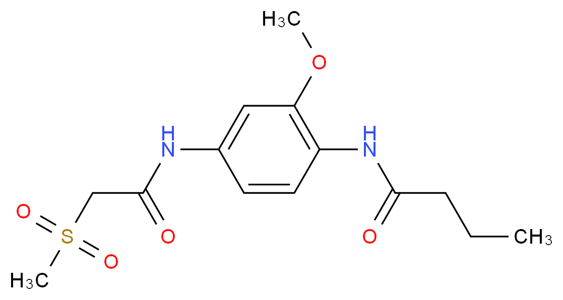 N-(2-methoxy-4-{[(methylsulfonyl)acetyl]amino}phenyl)butanamide_分子结构_CAS_)