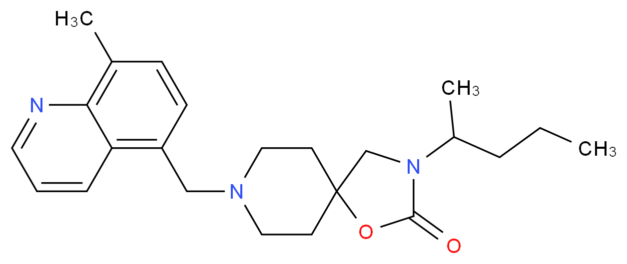 3-(1-methylbutyl)-8-[(8-methylquinolin-5-yl)methyl]-1-oxa-3,8-diazaspiro[4.5]decan-2-one_分子结构_CAS_)