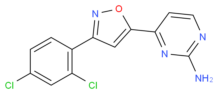 4-[3-(2,4-dichlorophenyl)isoxazol-5-yl]pyrimidin-2-amine_分子结构_CAS_264256-44-2)