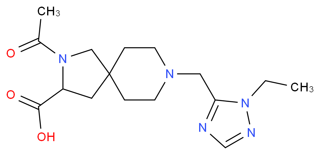 2-acetyl-8-[(1-ethyl-1H-1,2,4-triazol-5-yl)methyl]-2,8-diazaspiro[4.5]decane-3-carboxylic acid_分子结构_CAS_)