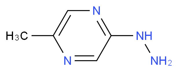 2-Hydrazino-5-methylpyrazine_分子结构_CAS_165124-42-5)