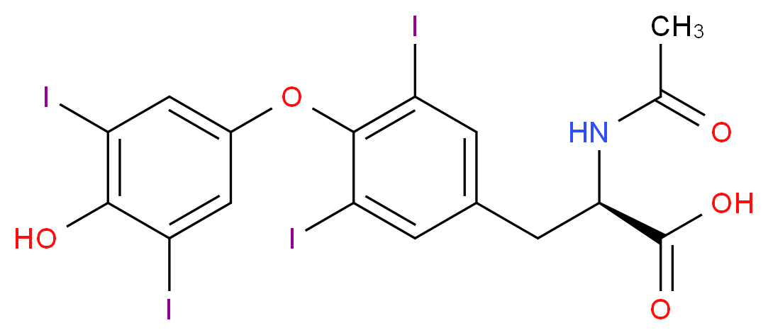 (2R)-2-acetamido-3-[4-(4-hydroxy-3,5-diiodophenoxy)-3,5-diiodophenyl]propanoic acid_分子结构_CAS_26041-51-0