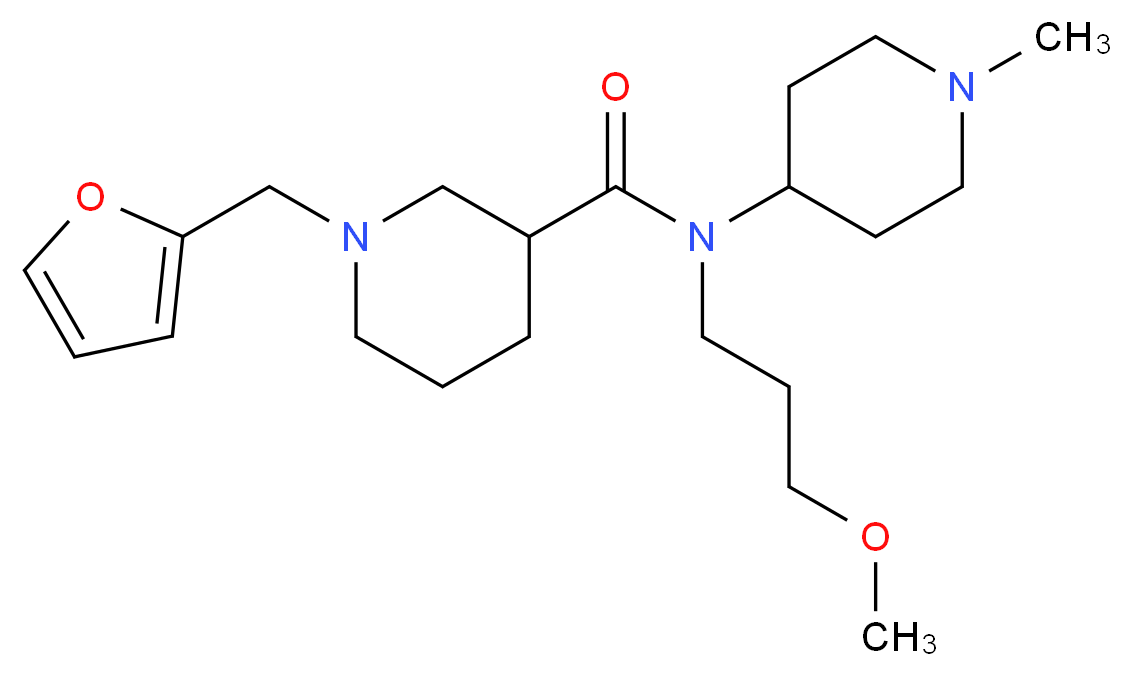 1-(2-furylmethyl)-N-(3-methoxypropyl)-N-(1-methylpiperidin-4-yl)piperidine-3-carboxamide_分子结构_CAS_)