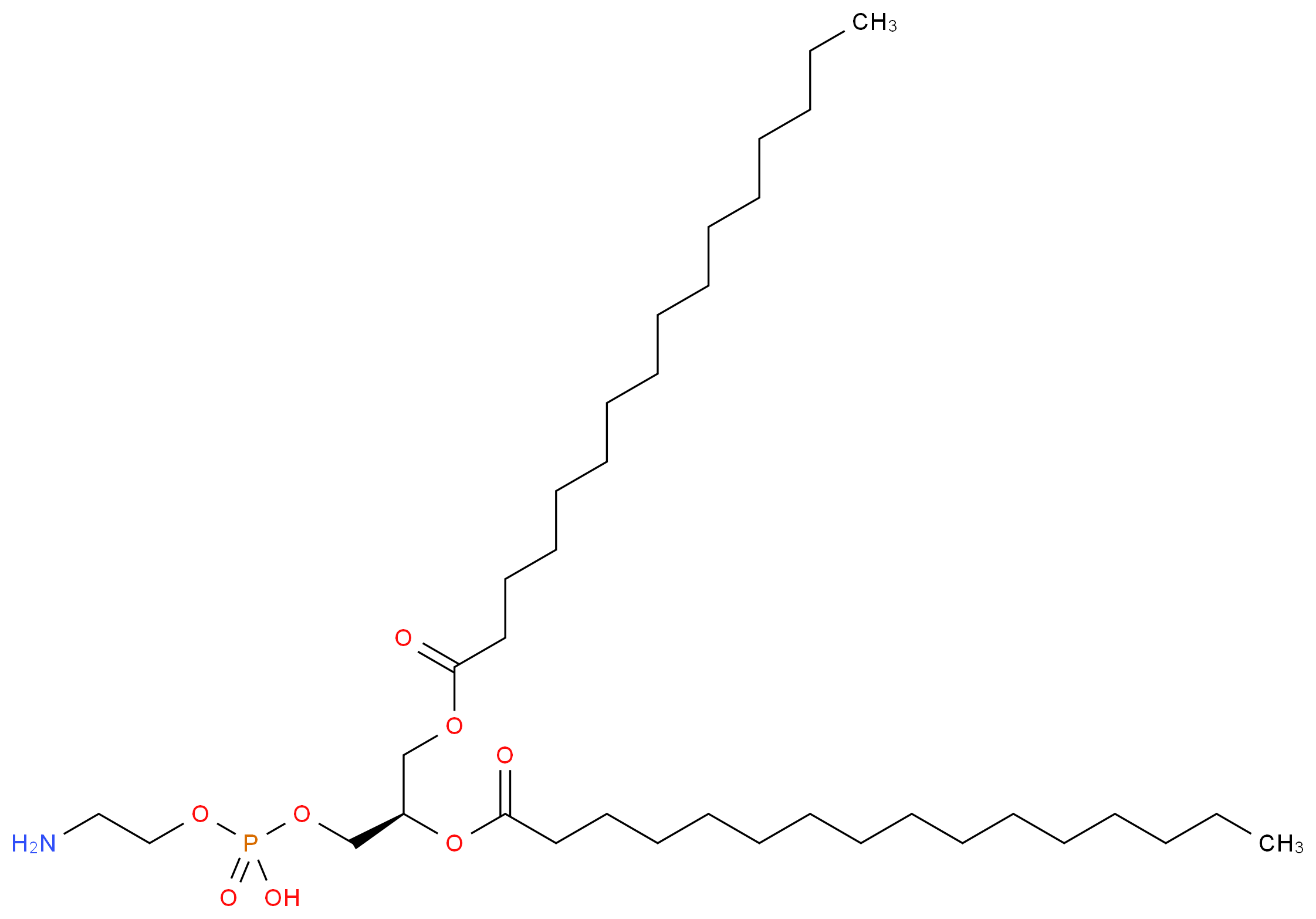 (2-aminoethoxy)[(2R)-2,3-bis(hexadecanoyloxy)propoxy]phosphinic acid_分子结构_CAS_923-61-5