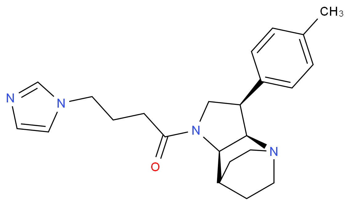 (3R*,3aR*,7aR*)-1-[4-(1H-imidazol-1-yl)butanoyl]-3-(4-methylphenyl)octahydro-4,7-ethanopyrrolo[3,2-b]pyridine_分子结构_CAS_)