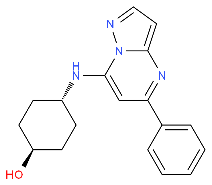 trans-4-[(5-phenylpyrazolo[1,5-a]pyrimidin-7-yl)amino]cyclohexanol_分子结构_CAS_)