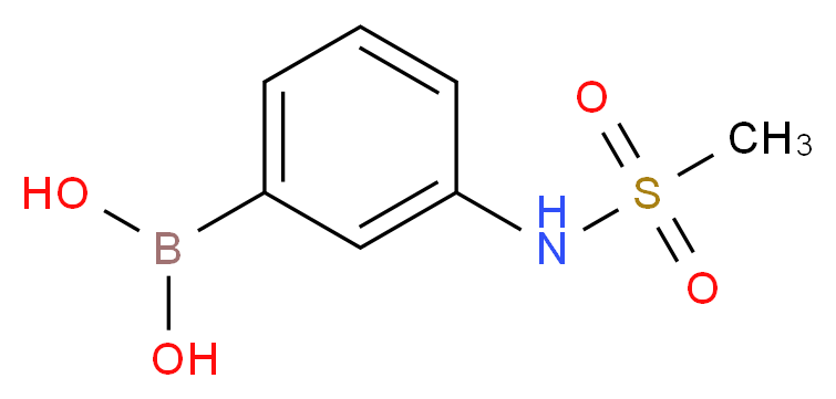 3-(甲基磺酰胺基)苯硼酸_分子结构_CAS_148355-75-3)