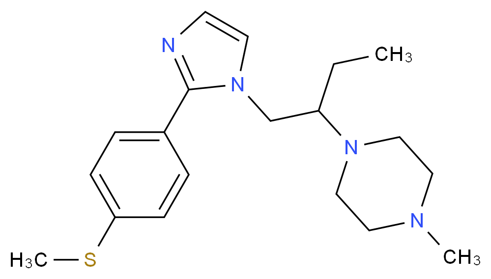 1-methyl-4-[1-({2-[4-(methylthio)phenyl]-1H-imidazol-1-yl}methyl)propyl]piperazine_分子结构_CAS_)
