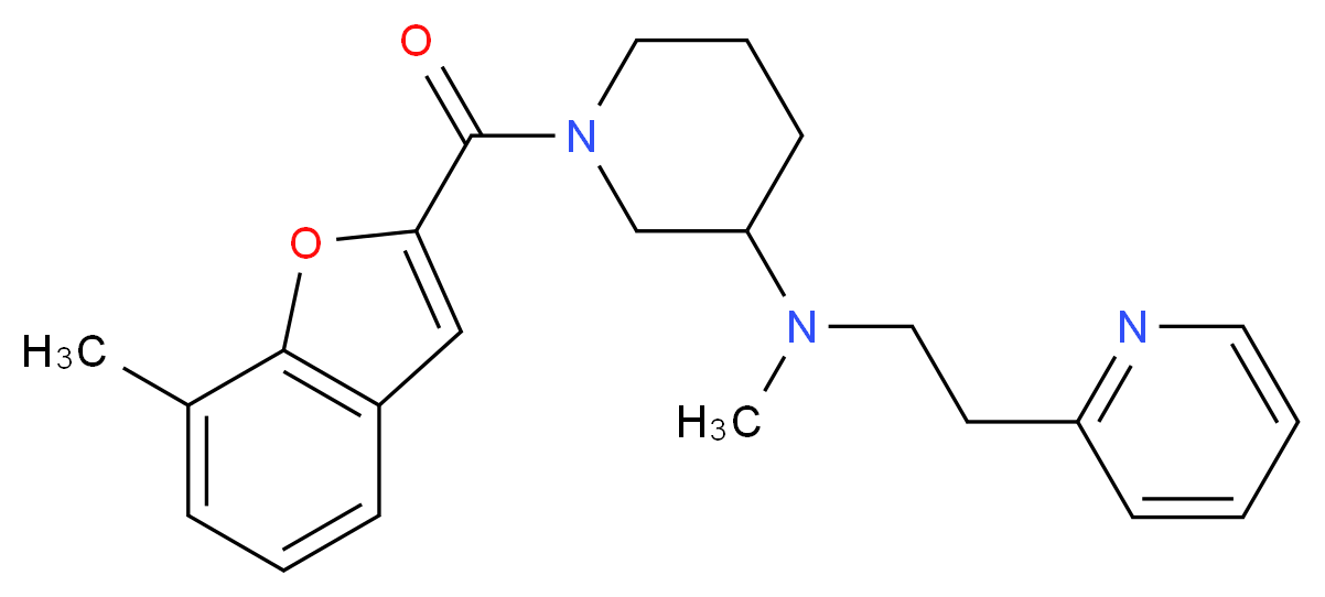 N-methyl-1-[(7-methyl-1-benzofuran-2-yl)carbonyl]-N-[2-(2-pyridinyl)ethyl]-3-piperidinamine_分子结构_CAS_)