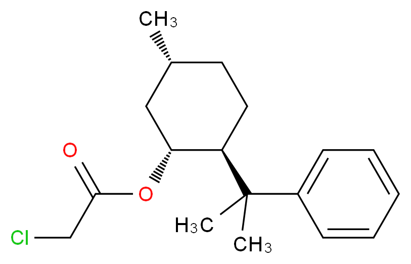 (1R,2S,5R)-(+)-5-甲基-2-(1-甲基-1-苯乙基)氯乙酸环己酯_分子结构_CAS_71804-27-8)