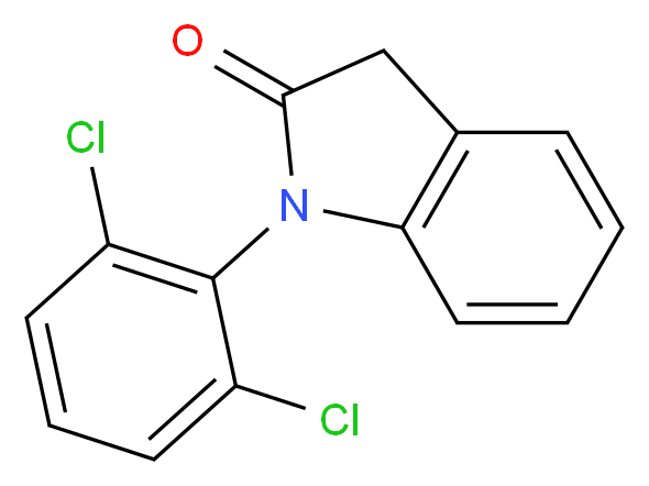 1-(2,6-Dichlorophenyl)-2-indolinone_分子结构_CAS_15362-40-0)