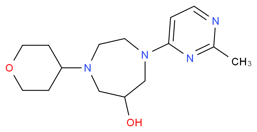 1-(2-methylpyrimidin-4-yl)-4-(tetrahydro-2H-pyran-4-yl)-1,4-diazepan-6-ol_分子结构_CAS_)