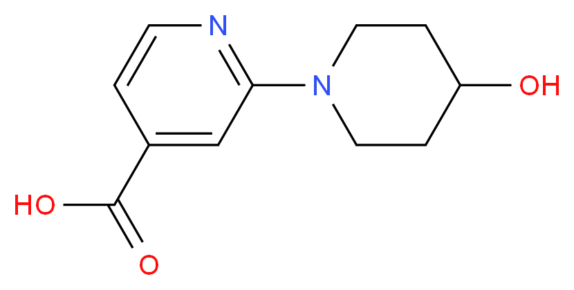 2-(4-hydroxypiperidin-1-yl)pyridine-4-carboxylic acid_分子结构_CAS_167641-00-1