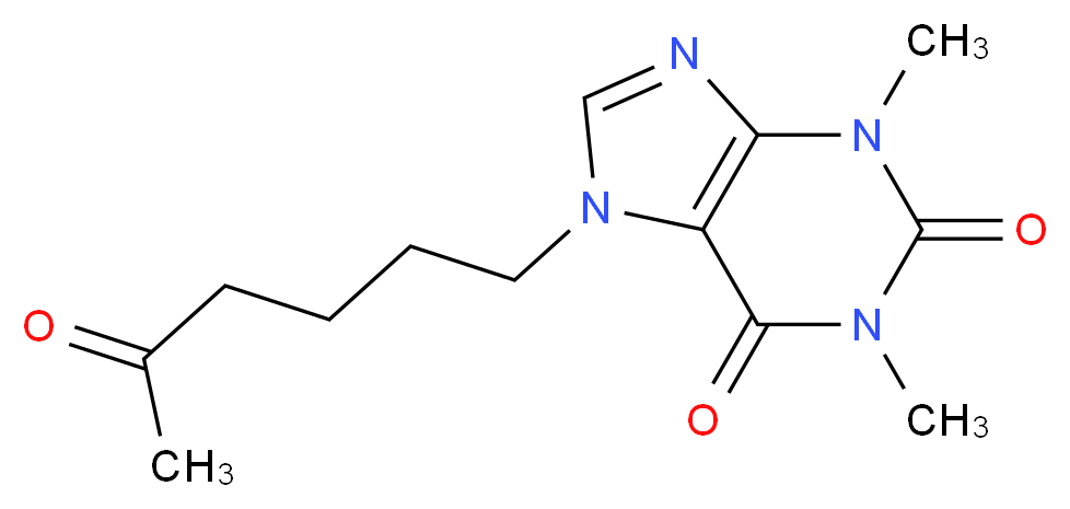 1,3-DiMethyl-7-(5-oxohexyl)-1H-purine-2,6(3H,7H)-dione_分子结构_CAS_10226-54-7)