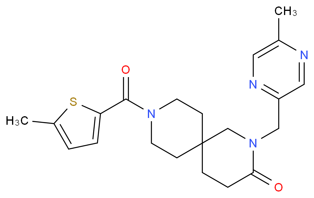 2-[(5-methylpyrazin-2-yl)methyl]-9-[(5-methyl-2-thienyl)carbonyl]-2,9-diazaspiro[5.5]undecan-3-one_分子结构_CAS_)