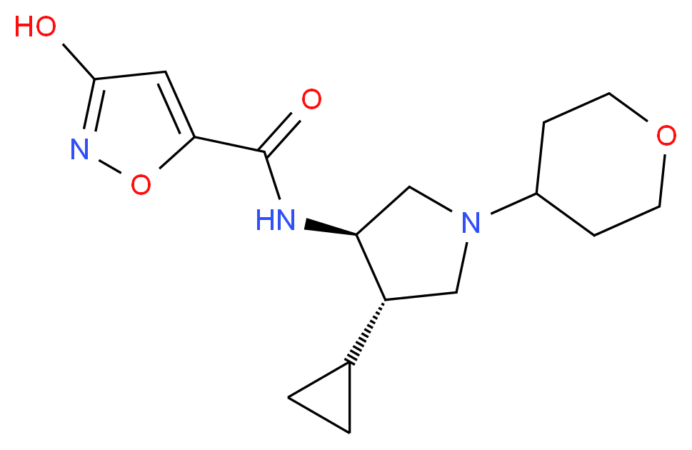 N-[(3R*,4S*)-4-cyclopropyl-1-(tetrahydro-2H-pyran-4-yl)-3-pyrrolidinyl]-3-hydroxy-5-isoxazolecarboxamide_分子结构_CAS_)