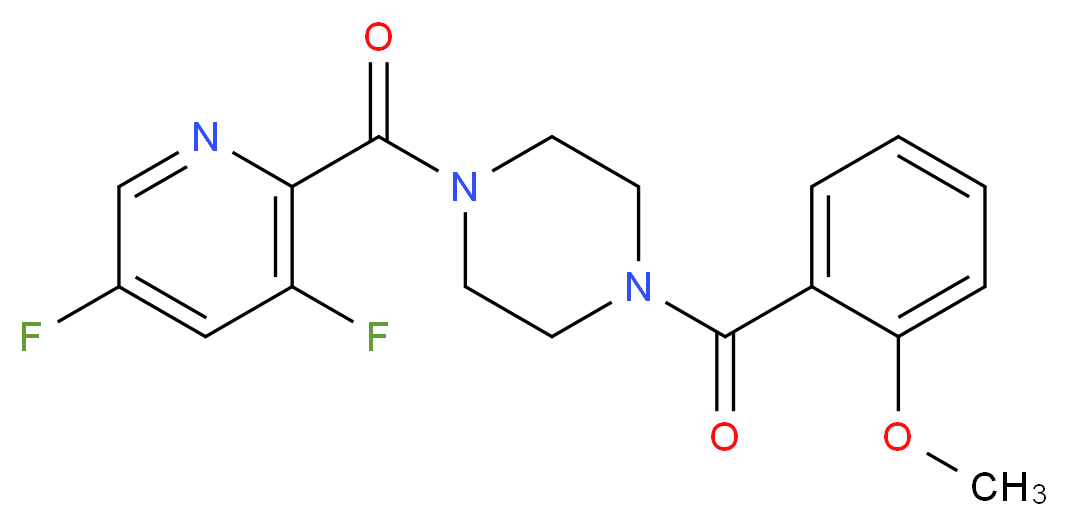 1-[(3,5-difluoro-2-pyridinyl)carbonyl]-4-(2-methoxybenzoyl)piperazine_分子结构_CAS_)