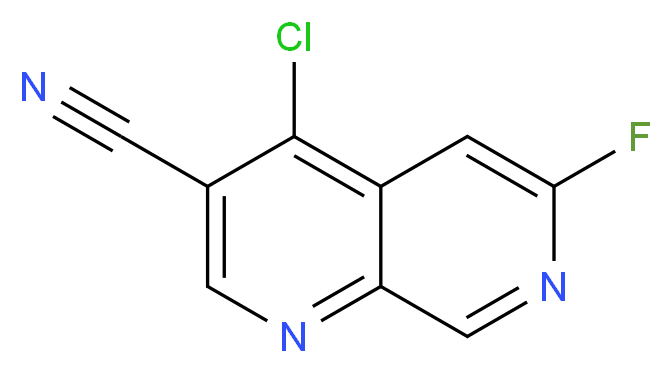 4-chloro-6-fluoro-1,7-naphthyridine-3-carbonitrile_分子结构_CAS_305371-18-0)