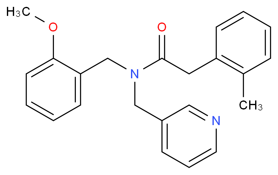 N-(2-methoxybenzyl)-2-(2-methylphenyl)-N-(pyridin-3-ylmethyl)acetamide_分子结构_CAS_)