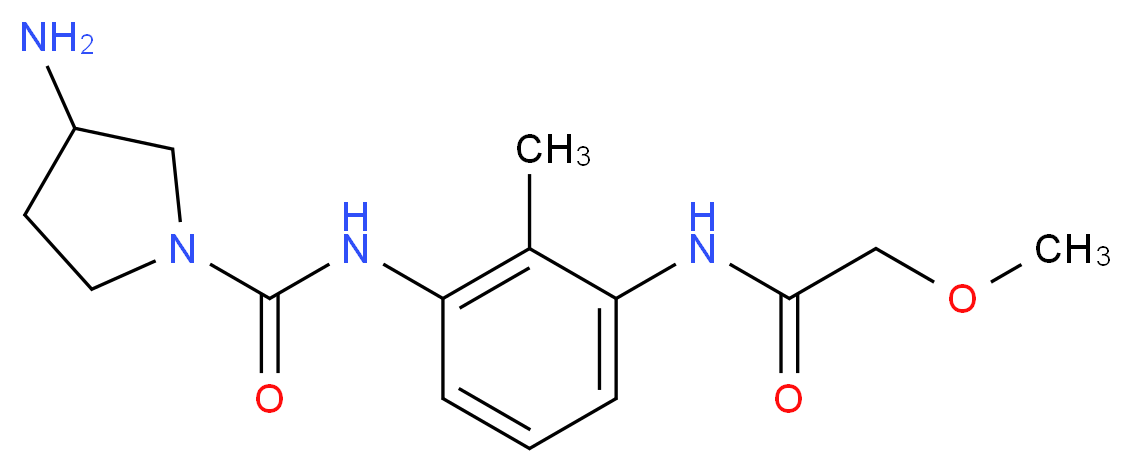 3-amino-N-{3-[(methoxyacetyl)amino]-2-methylphenyl}pyrrolidine-1-carboxamide_分子结构_CAS_)