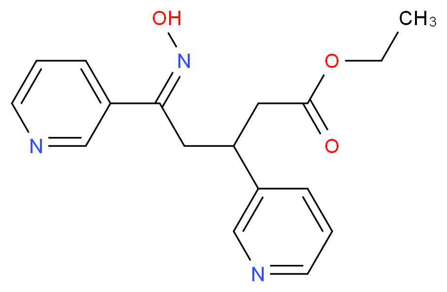 ethyl (5Z)-5-(N-hydroxyimino)-3,5-bis(pyridin-3-yl)pentanoate_分子结构_CAS_1076198-10-1