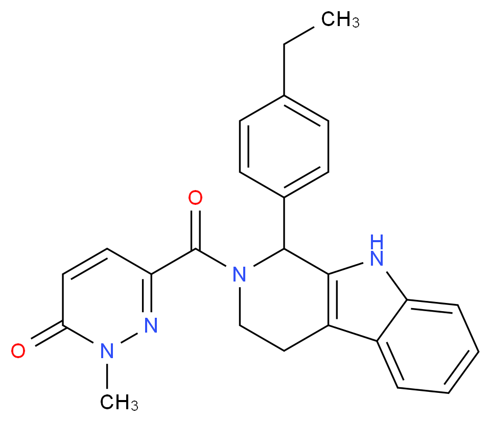 6-{[1-(4-ethylphenyl)-1,3,4,9-tetrahydro-2H-beta-carbolin-2-yl]carbonyl}-2-methyl-3(2H)-pyridazinone_分子结构_CAS_)