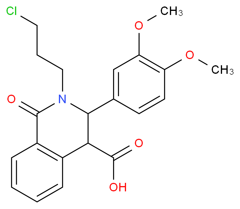 2-(3-Chloropropyl)-3-(3,4-dimethoxyphenyl)-1-oxo-1,2,3,4-tetrahydroisoquinoline-4-carboxylic acid_分子结构_CAS_)