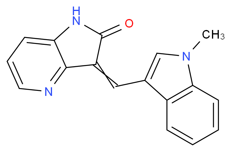 3-[(1-methyl-1H-indol-3-yl)methylidene]-1H,2H,3H-pyrrolo[3,2-b]pyridin-2-one_分子结构_CAS_504433-23-2