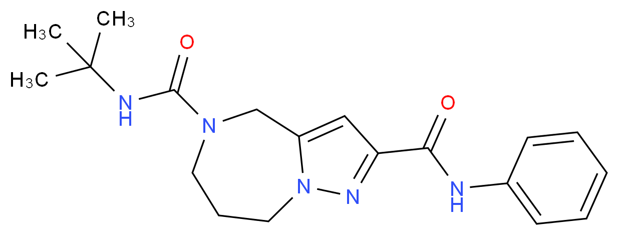 N~5~-(tert-butyl)-N~2~-phenyl-7,8-dihydro-4H-pyrazolo[1,5-a][1,4]diazepine-2,5(6H)-dicarboxamide_分子结构_CAS_)