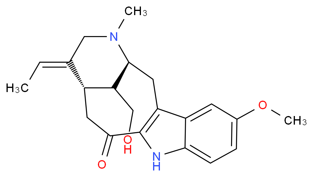 (1S,14S,15E)-15-ethylidene-18-(hydroxymethyl)-6-methoxy-17-methyl-10,17-diazatetracyclo[12.3.1.0<sup>3</sup>,<sup>1</sup><sup>1</sup>.0<sup>4</sup>,<sup>9</sup>]octadeca-3(11),4,6,8-tetraen-12-one_分子结构_CAS_30435-26-8