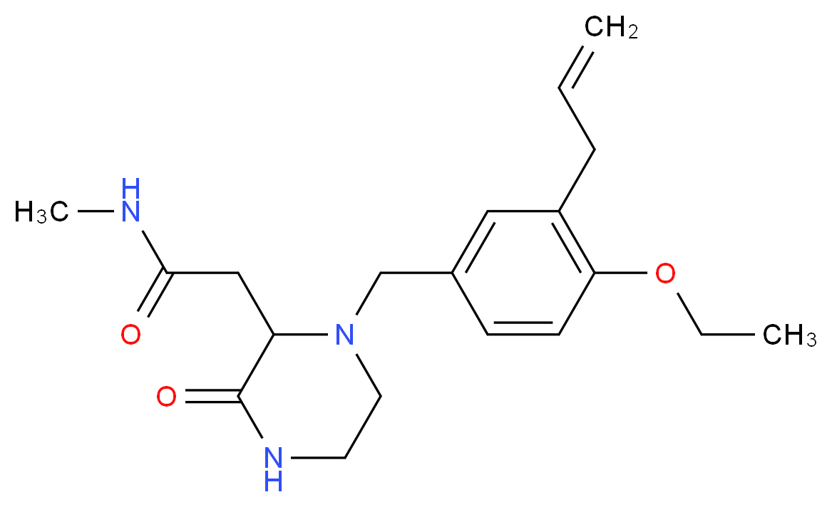2-[1-(3-allyl-4-ethoxybenzyl)-3-oxopiperazin-2-yl]-N-methylacetamide_分子结构_CAS_)