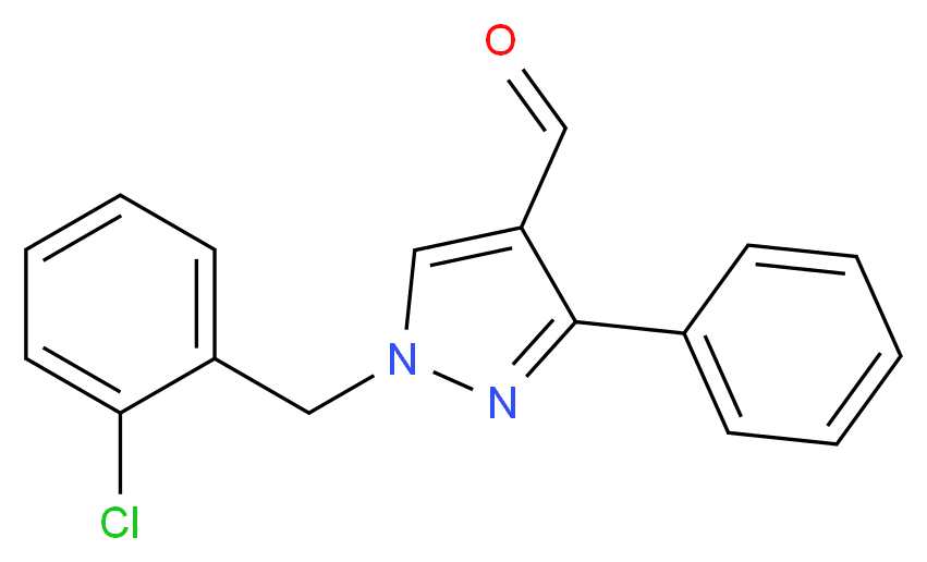 1-(2-Chlorobenzyl)-3-phenyl-1H-pyrazole-4-carbaldehyde_分子结构_CAS_)