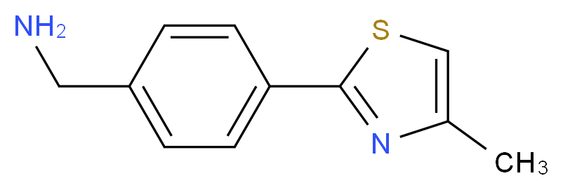 4-(4-Methyl-thiazol-2-yl)-benzylamine_分子结构_CAS_)