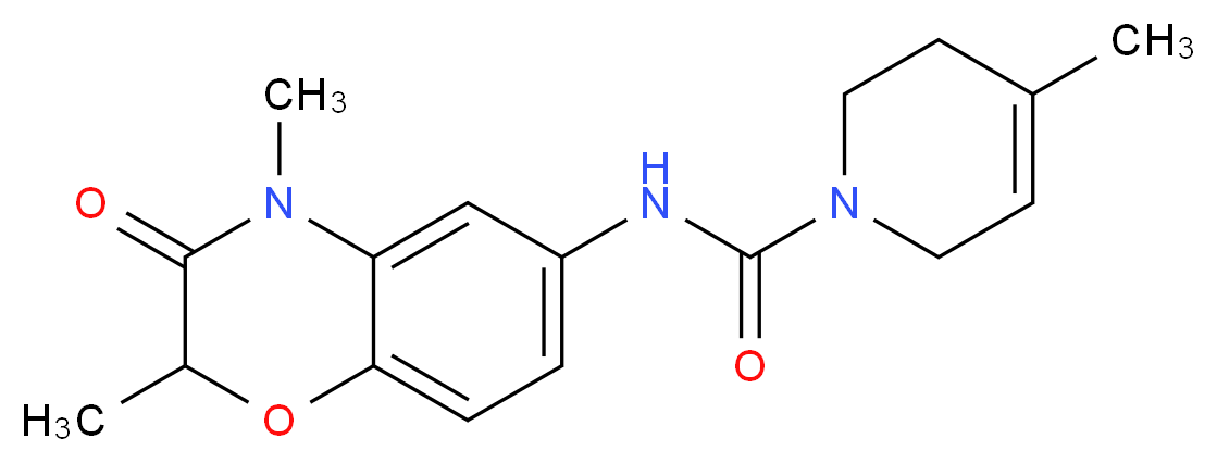 N-(2,4-dimethyl-3-oxo-3,4-dihydro-2H-1,4-benzoxazin-6-yl)-4-methyl-3,6-dihydropyridine-1(2H)-carboxamide_分子结构_CAS_)
