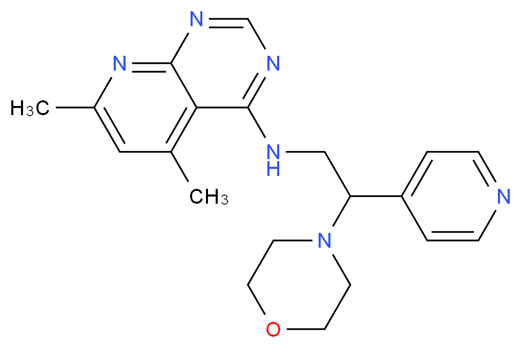 5,7-dimethyl-N-(2-morpholin-4-yl-2-pyridin-4-ylethyl)pyrido[2,3-d]pyrimidin-4-amine_分子结构_CAS_)