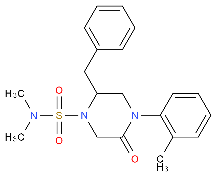 2-benzyl-N,N-dimethyl-4-(2-methylphenyl)-5-oxo-1-piperazinesulfonamide_分子结构_CAS_)